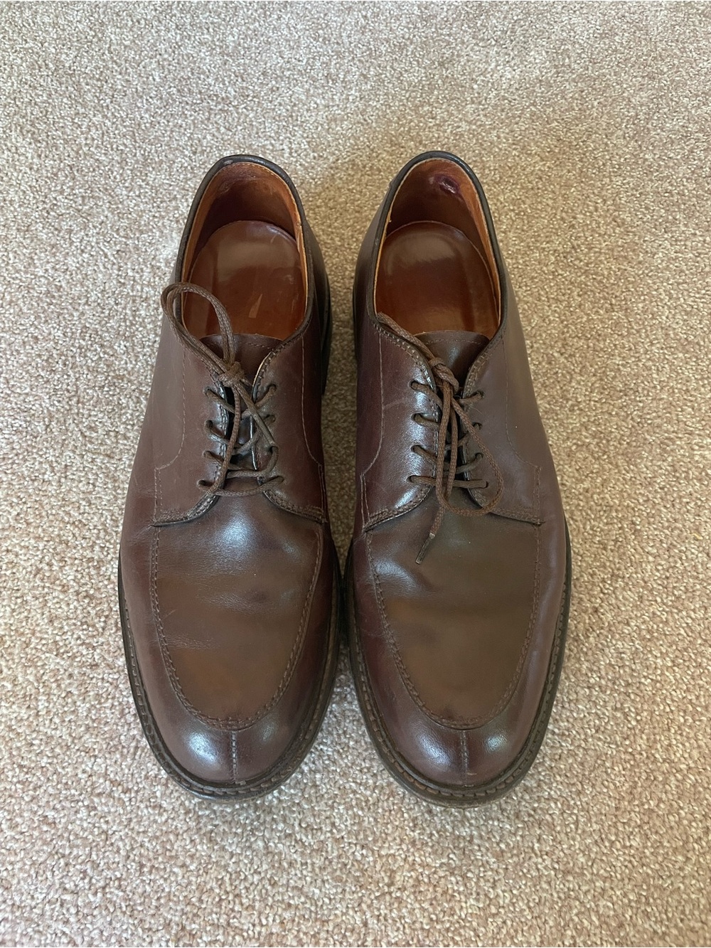 Alden Mocc Toe Derby (Split-Toe, Brown Men's Leather)